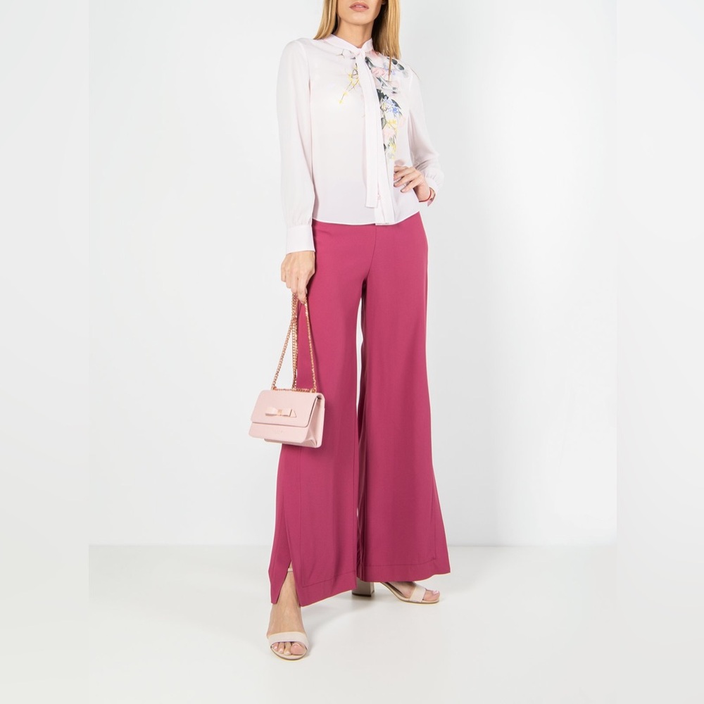 Ted Baker Pink Flora Long Sleeve Blouse - Picture 1 of 9